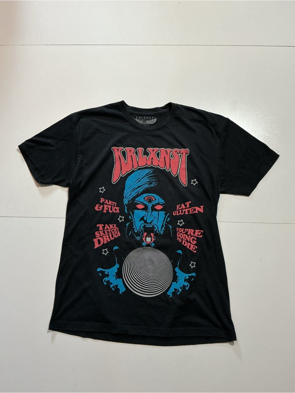 KRLNST Filth Brand Sketchy Drugs Going To Die Black Graphic S/S T-Shirt